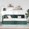 vidaXL Corner Bed Frame with Headboard Dark Green 90 x 190 cm Velvet