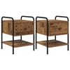 vidaXL Bedside Cabinet 2 pcs Old Wood 35 x 36.5 x 47 cm