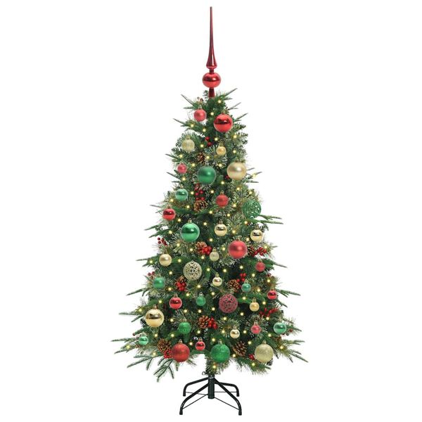 vidaXL Artificial Hinged Christmas Tree Green 120 cm PE and PVC