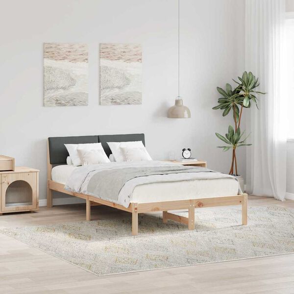 vidaXL Bed frame Brown and dark grey 120 x 200 cm Solid pine wood