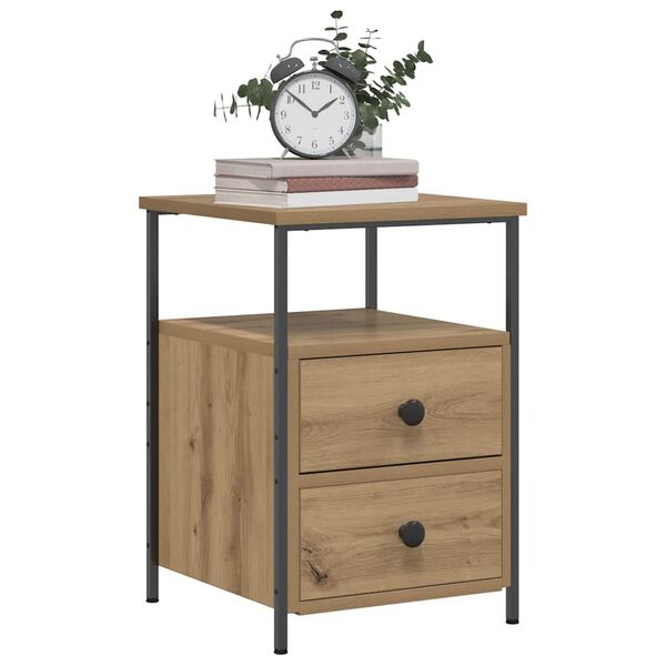 vidaXL Bedside Cabinets 2 pcs Artisan Oak 34x35.5x50 cm Engineered Wood