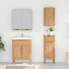 vidaXL Bathroom Furniture Set FLORO 3 pcs Wax Brown Solid Pine Wood