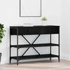 vidaXL Console Table with Drawer Black Oak 100 x 34.5 x 75 cm Wood