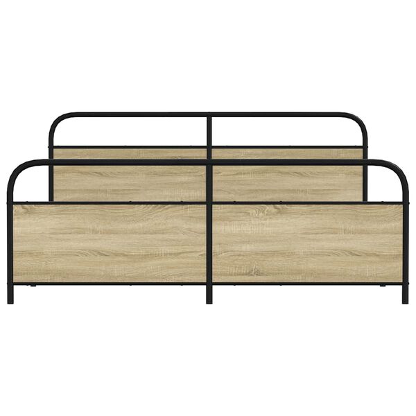vidaXL Metal Bed Frame without Mattress Sonoma Oak 200x200 cm