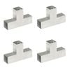 vidaXL Post Connectors 4 pcs T Shape Galvanised Metal 71x71 mm