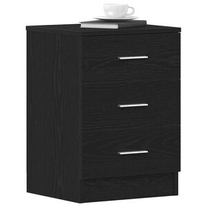 vidaXL Bedside Cabinet Black Oak 38x35x55 cm Engineered Wood