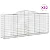 vidaXL Arched Gabion Baskets 30 pcs 300x50x120/140 cm Galvanised Iron
