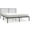 vidaXL Metal Bed Frame without Mattress with Headboard Black 150x200cm