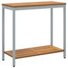 vidaXL Outdoor Table with Storage Natural and Grey 80 x 35 x 75 cm