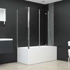 vidaXL Bath Enclosure 120x69x130 cm Tempered Glass Transparent