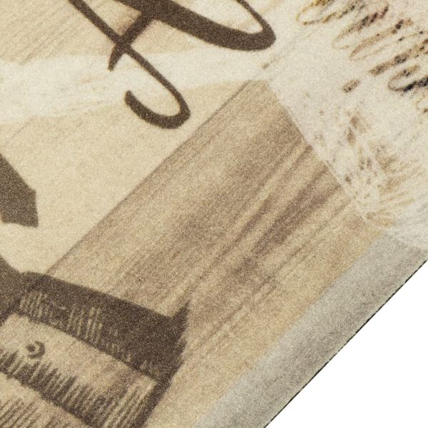 vidaXL Kitchen Rug Washable Coffee Brown 45x150 cm Velvet