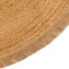 vidaXL Braided Area Rug with Ruffle Edge 120 cm Jute Round