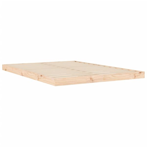 vidaXL Bed Frame without Mattress 135x190 cm Double Double Solid Wood Pine
