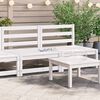 vidaXL Garden Middle Sofas 2 pcs White Solid Wood Pine