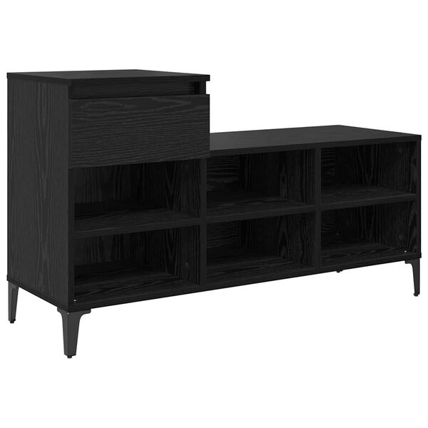 vidaXL Shoe Cabinet Black oak 102 x 36 x 60 cm Engineered wood