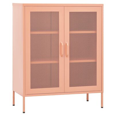 vidaXL Storage Cabinet Pink 80x35x101.5 cm Steel
