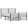 vidaXL Metal Bed Frame without Mattress with Footboard Black 140x200cm