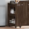 vidaXL Cabinet with Wheels Brown Oak 60x22x79 cm Engineered Wood