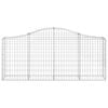 vidaXL Arched Gabion Baskets 14 pcs 200x30x80/100 cm Galvanised Iron
