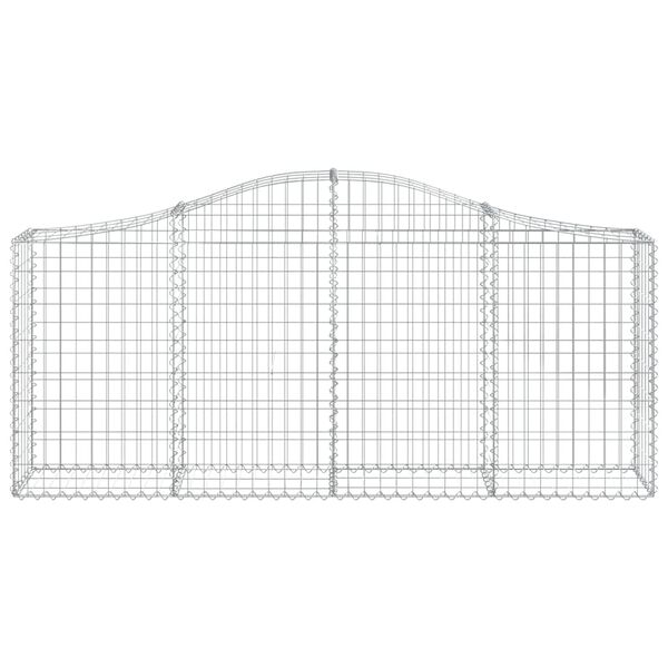 vidaXL Arched Gabion Baskets 14 pcs 200x30x80/100 cm Galvanised Iron