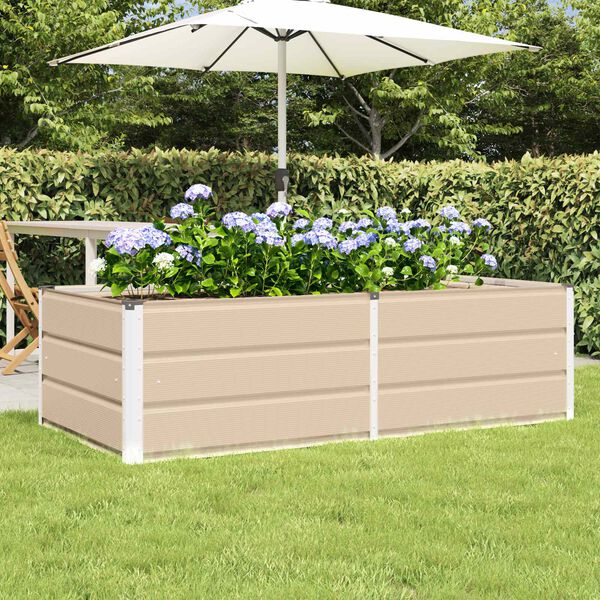 vidaXL Planter Ivory 160 x 80 x 45 cm Steel