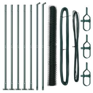 vidaXL Hexagonal Fence with Concrete Base 10 x 1.4 m PVC-Coated Steel