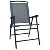 vidaXL Folding Garden Chairs 2 pcs Texilene Grey