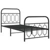 vidaXL Metal Bed Frame without Mattress with Footboard Black 80x200cm