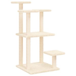 vidaXL Cat Scratching Posts with Platforms Cream 98.5 cm