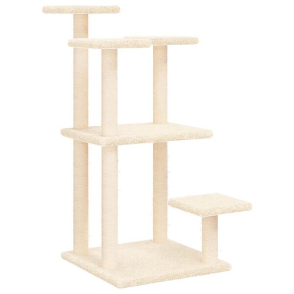 vidaXL Cat Scratching Posts with Platforms Cream 98.5 cm