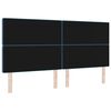vidaXL LED Headboard with LED Strip Lights Dark Blue 200 cm Polyester