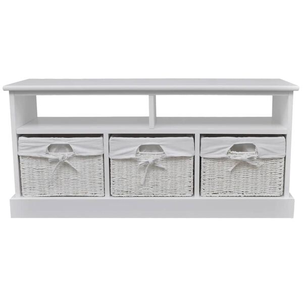 vidaXL Storage Bench Aarau White