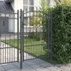 vidaXL Fence Gate with Spear Top Black 103x150 cm Powder-coated Steel