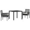 vidaXL Garden Dining Set 3 pcs Light grey Poly rattan