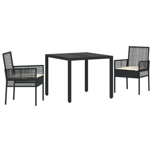 vidaXL Garden Dining Set 9 pcs Grey Poly Rattan