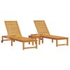 vidaXL Sun Lounger 3 pcs Brown 35 x 35 x 34cm Solid Acacia wood