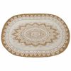 vidaXL Area Rugs Floral Natural with White Print 122 x 183 cm Jute