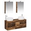 vidaXL Bathroom Furniture Set 5 pcs Old Wood Engineered Wood and Glass