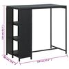 vidaXL Bar Table with Storage Rack Black 120x60x110 cm Poly Rattan