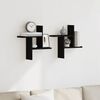 vidaXL Wall Shelves 2 pcs Black Oak 38x12x38 cm Engineered Wood