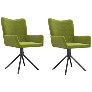 vidaXL Swivel Dining Chairs 2 pcs Light Green Velvet