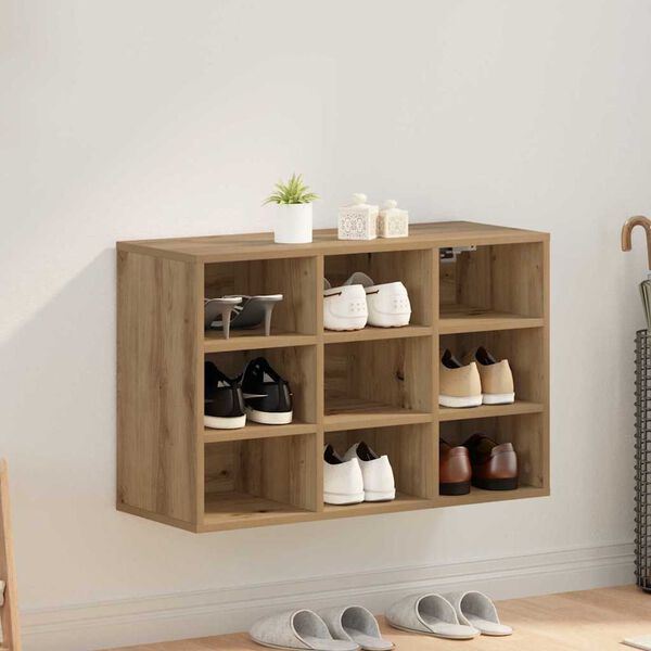 vidaXL Shoe Cabinet Artisan Oak 77.5 x 30 x 51 cm Engineered Wood