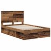 vidaXL Bed Frame with Headboard Old Wood 120 x 190 cm Solid Pine Wood
