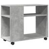 vidaXL Side Table with Wheels Concrete Grey 70x35x60cm Engineered Wood