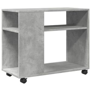 vidaXL Side Table with Wheels Concrete Grey 70x35x60cm Engineered Wood