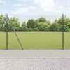 vidaXL Fence with Posts Grey 1.5 x 25 m Steel