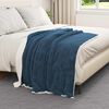vidaXL Throw Blanket Navy Blue 130 x 150 cm Fleece