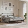 vidaXL Metal Bed Frame without Mattress with Headboard Black 160x200cm