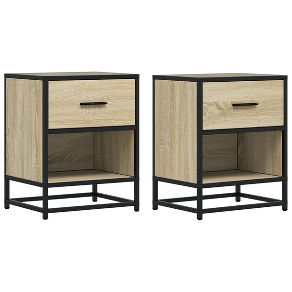 vidaXL Bedside Cabinets 2 pcs Sonoma Oak 40x31x50 cm Engineered Wood