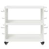 vidaXL Tool Trolley with Shelf White 75 x 35 x 73 cm Cold-rolled Steel